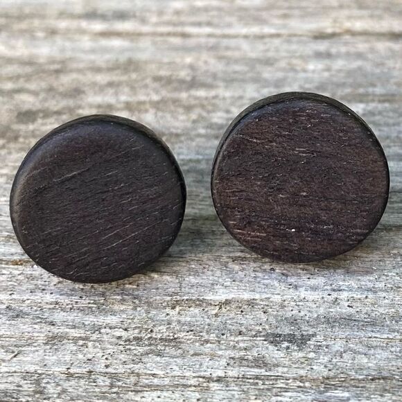 NEW NWT Nordstrom Stephan & Co Owl & Wood Circle Stud Earrings. - Picture 5 of 7